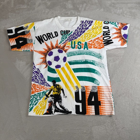 The Unbranded Brand Other - Vintage 1994 USA World Cup Soccer‎ AOP Shirt Mens M Multicolor Preowned Sports